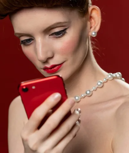 девушка с телефоном